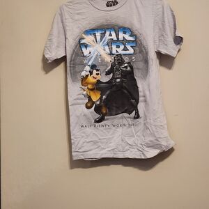 Disney Star Wars Weekends 2011 White T-Shirt with Mickey and Darth Vader